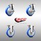 Service Caster 5 Inch 316SS Blue Polyurethane Swivel Top Plate Caster Brake 2 Rigid SCC, 2PK SCC-SS31620S514-PPUB-BLUE-TLB-2-R-2 - alternate 5
